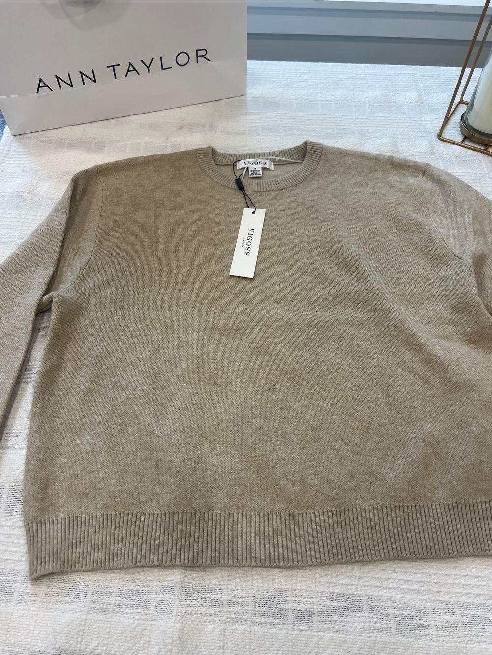 Vigoss Men’s Crewneck Sweater in Taupe